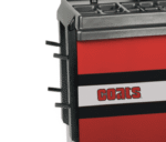 Convenient side-peg storage on the Coats wheel balancer cabinet keeps cones, accessories, and tools organized and within reach