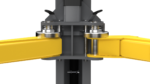 Close up detail of the BendPak 10AP two post lift arms engineered for secure vehicle contact and stability.